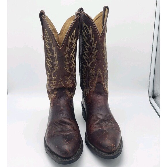 Double-H Western Boots Men\'s 9 D Black Walnut 3269 Dark Brown Embroidered Sierra main image 4